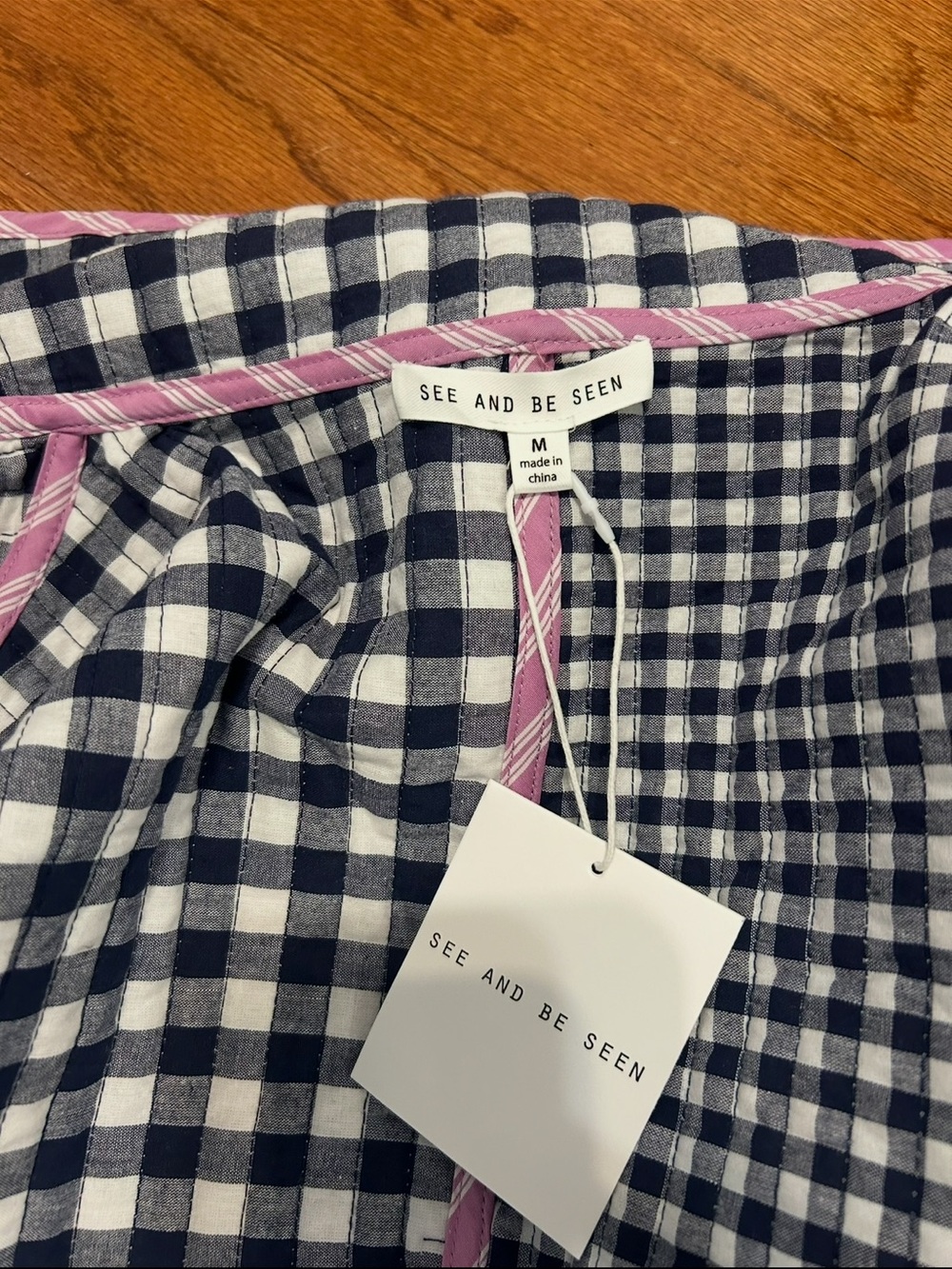 See and Be Seen Reversible Quilted Floral & Gingham Jacket Size Medium NWT - Picture 5 of 9